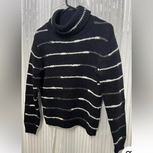 “Talbots” SZ: (S) Heavy Black & White Striped Sweater, Over-Sized Pre-Loved